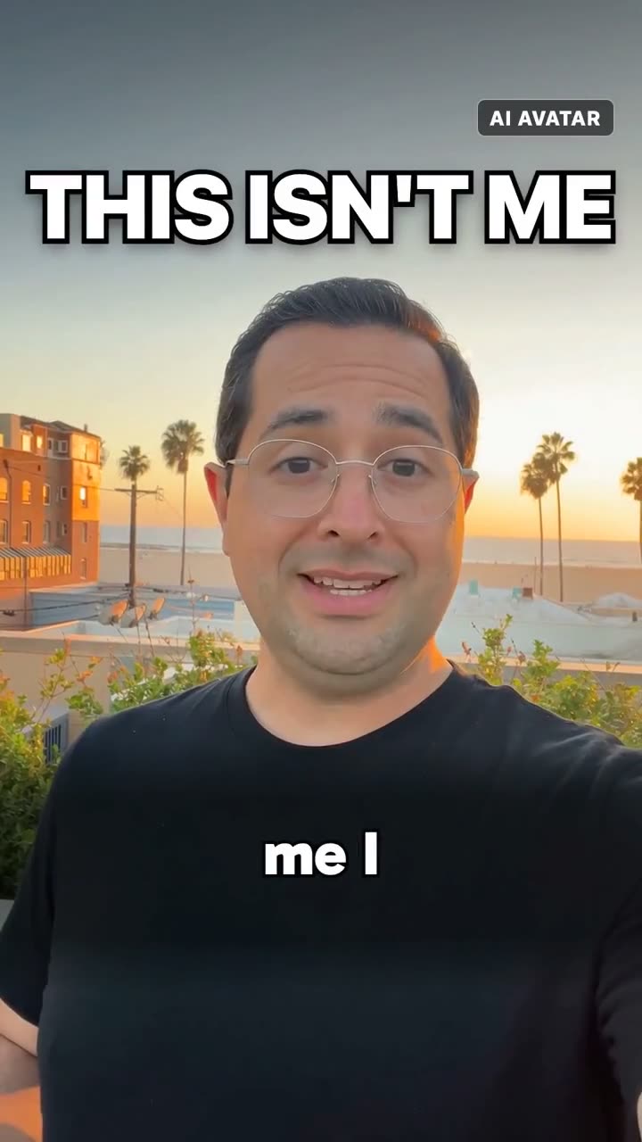 A real CAM video still of Jonathan's AI clone in a dark shirt