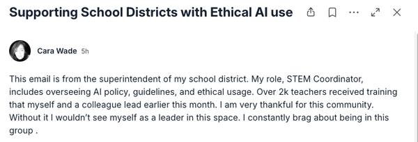 Cara Wade: Trained 2,000+ teachers on ethical AI