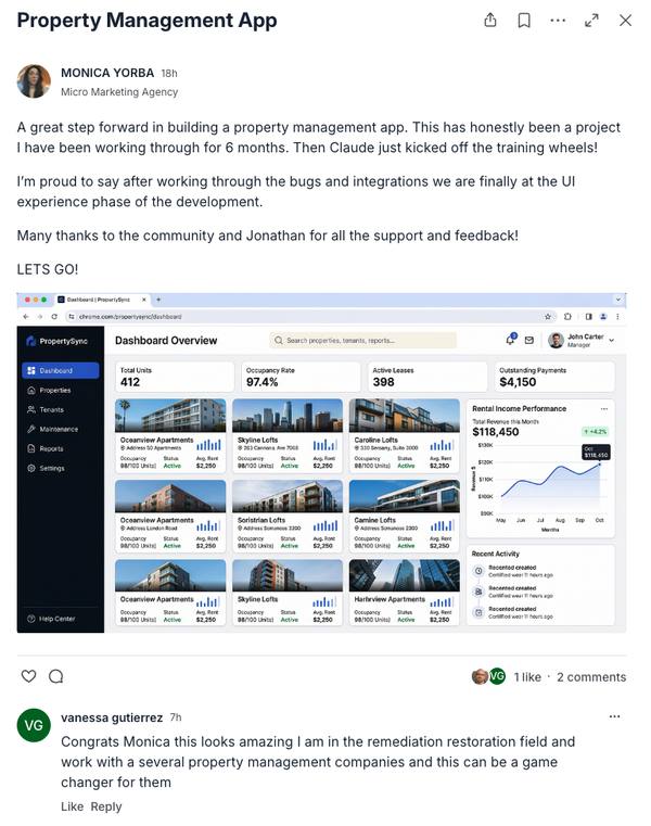 Monica Yorba: Built a property management app